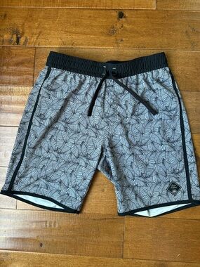Men’s Travis Matthew’s Gray/Black unlined Board Shorts with Black Trim Size S